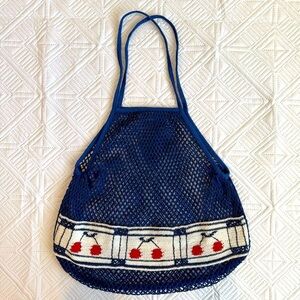 Urban Outfitters Needlepoint Icon Market Cherry Blue Bag